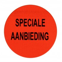 F912 rol @ 2.000 etiketten permanent rond 35 mm fluor rood met zwart bedrukt speciale aanbieding F912 rol @ 2.000 etiketten permanent rond 35 mm fluor rood met zwart bedrukt speciale aanbieding